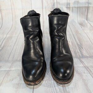 Vintage Black Leather Chelsea Ankle Boots - Women's 8